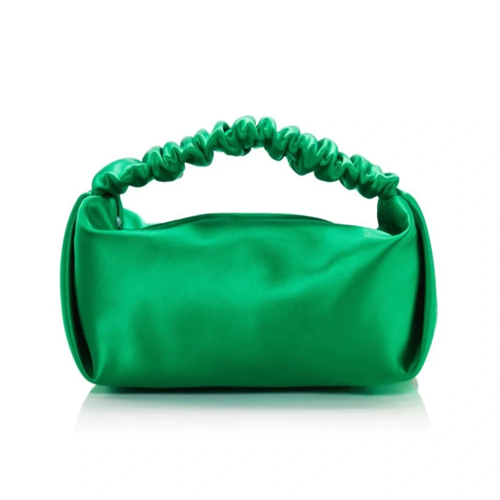 Alexander Wang Scrunchie Satin Mini Bag. NWT Faint Stain. Poison Ivy.